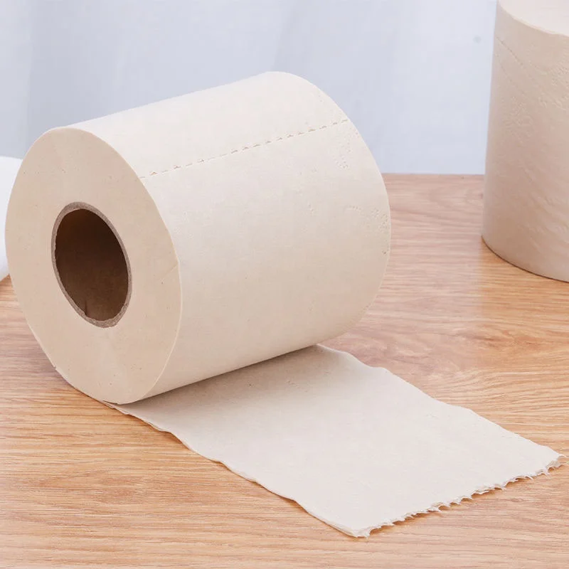Wholesale Water Absorb Toilet Paper Customized Packing Unbleached Bamboo Pulp Toilet Tissue Roll for Home Hotel