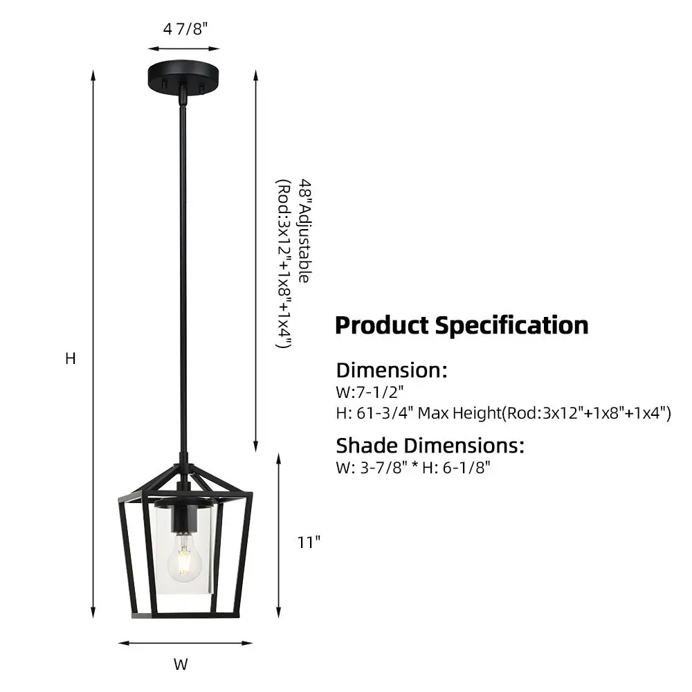 Nordic Hanging Modern Pendant Light Modern Glass Matte Black Pendant Light For Living Room