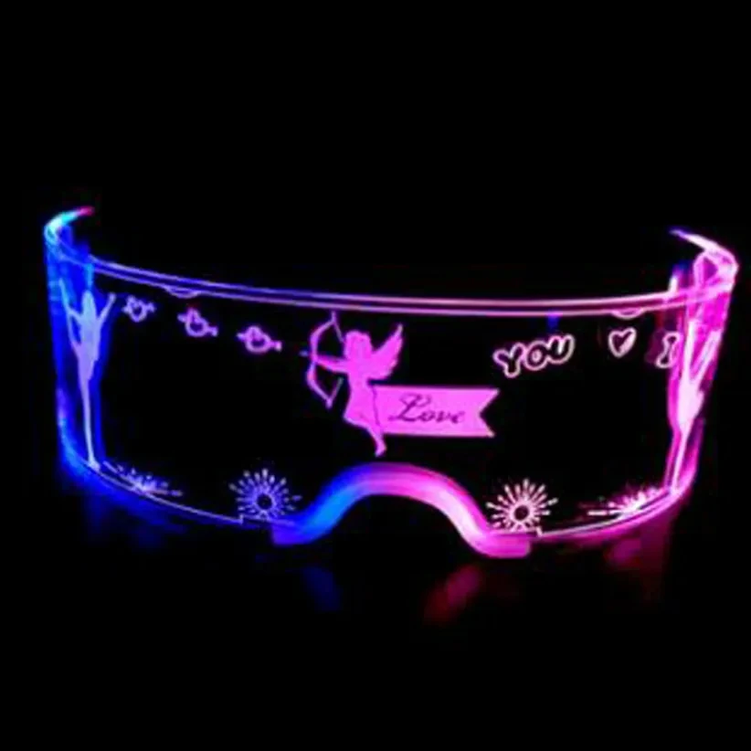 Hot Sale LED Luminous Glasses Electronic Visor Light Up Glasses Creative Technology Luminous Party LED Glasses Future 7 Colors
