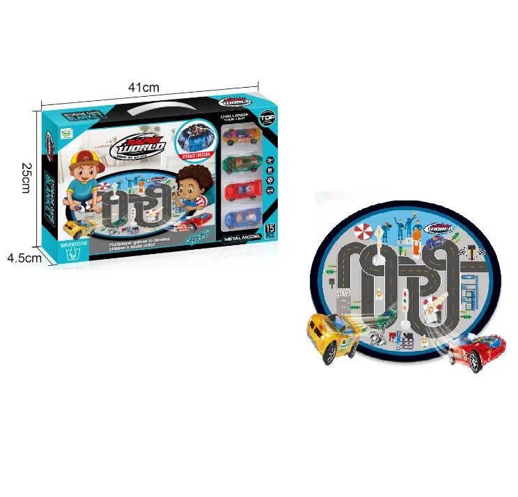 Металлические строительные автомобили, грузовик, игрушки, набор с игровым ковриком, литые тянущиеся автомобили, автомобиль oy, набор для мальчиков, малышей, день рождения, Рождество