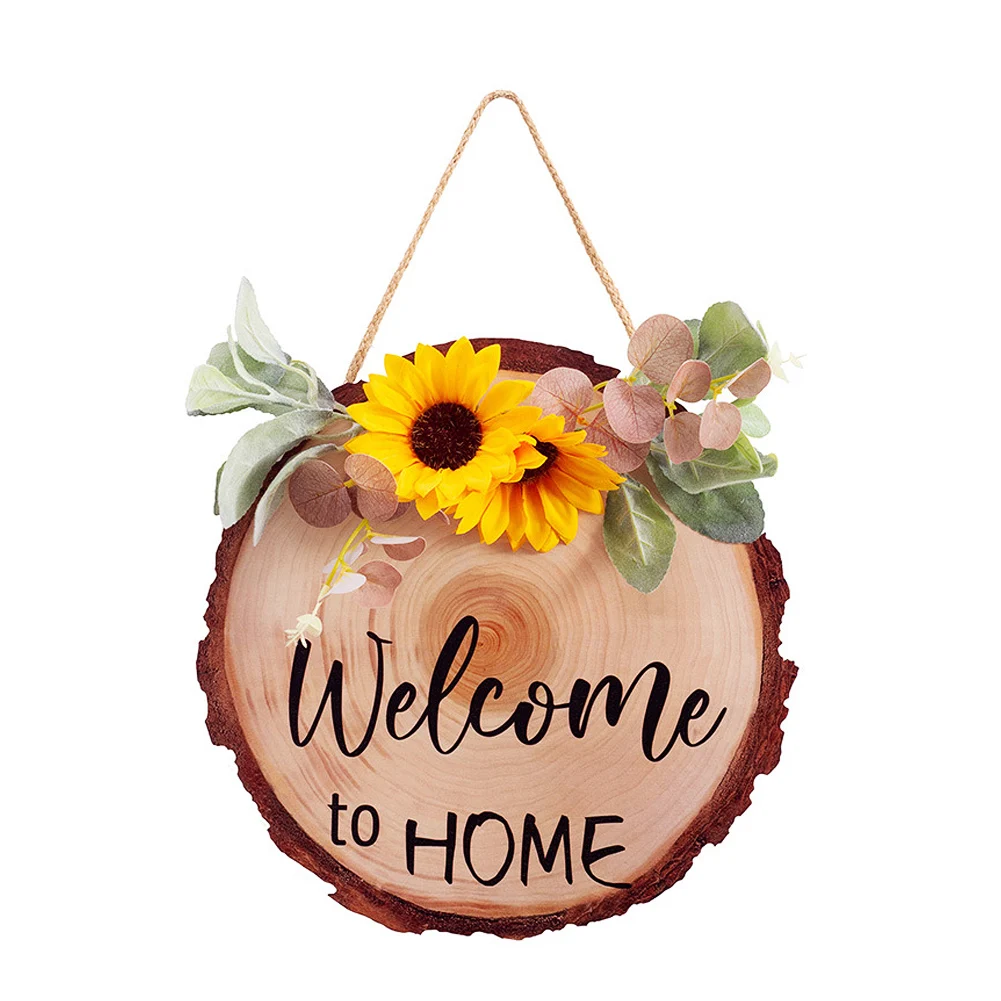 OKSQW Wood signs home decor Party Welcome Wall Decor - Vintage Brown Wood Hanging Art Sign Decoration Door Sign