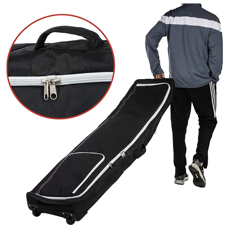 Wholesales Outdoor Waterproof 2 Rollers Snowboard Storage Bags Padded Air Travel Fishing Double Ski Bag With Wheels