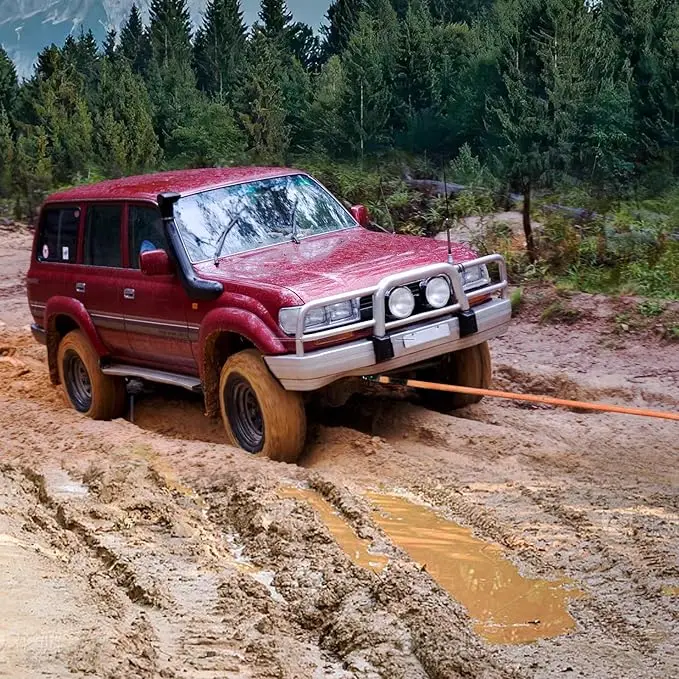 22M 24000lbs 5/6IN High Quality Nylon Heavy Duty Kinetic Recovery Tow Rope Straps Kit for Trucks Tractor Kinetic Rope