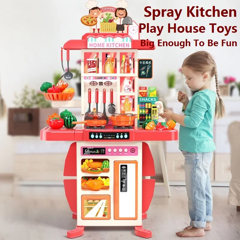 KSF New Design 95CM Luminous Real Water Outlet Simulation Kitchen Toys Plastic for Kids Baby Cooking Children Toys Gifts