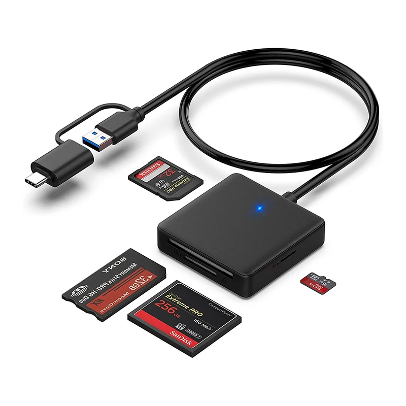Super speed All in 1 Portable SD TF MS CF Card Reader USBC usb3.0 Memory OTG Card Reader Adapter With Type C for Laptop Computer