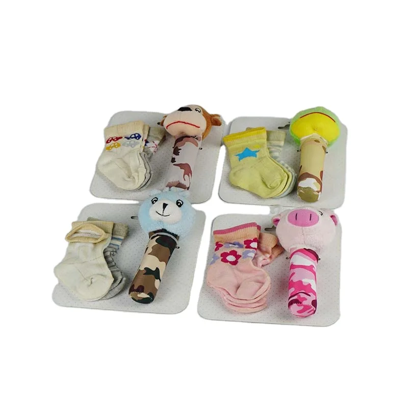 Камуфляжная игрушка свинка лягушка Обезьяна Кролик с колокольчиком хлопковая дышащая мягкая для мальчиков и девочек 2 пары носков