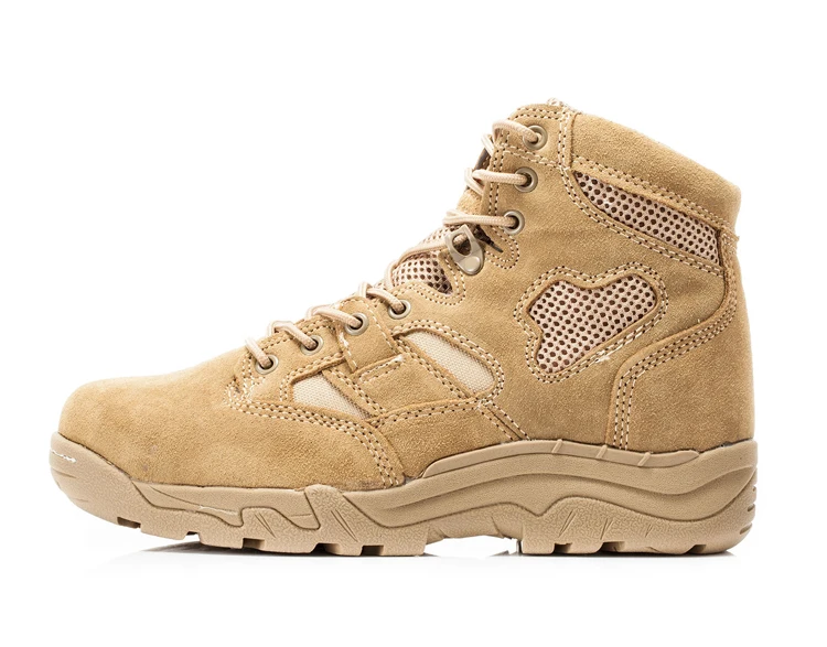 High Quality Men Genuine Leather Desert Tactical Safety Russian Shoes Combat Boots Brown