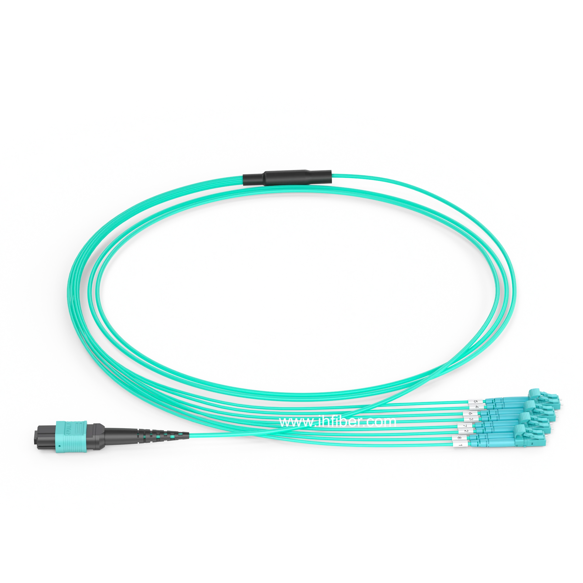 8 ядер 8 нитей 8 волокон центр обработки данных OM3 многомодовый разветвленный Кабельный разъем MPO мама к LC волоконно-оптический патч-корд