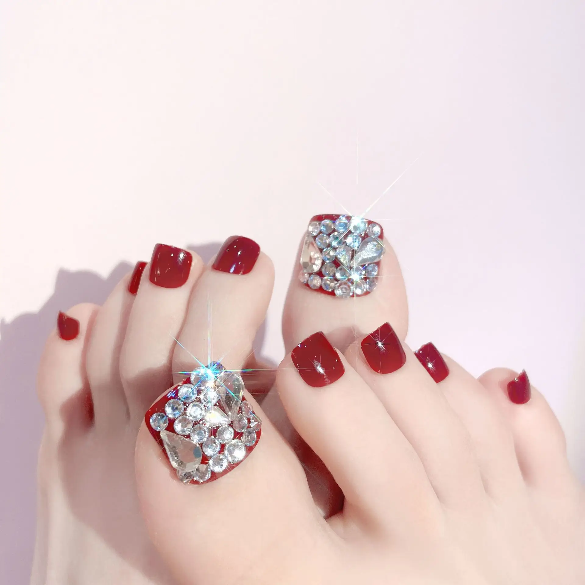 J106 artificial  Wholesale Toenail False Full Cover False Manicure Toe Tips Nail Art Glue Press On Nails