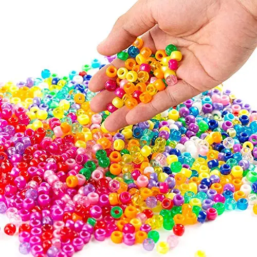 6*9mm Pony Beads Box Set Kit Barrel Beads For Kids Diy Bracelet Necklace Making Fashion Hair Pony Beads Accessories With String