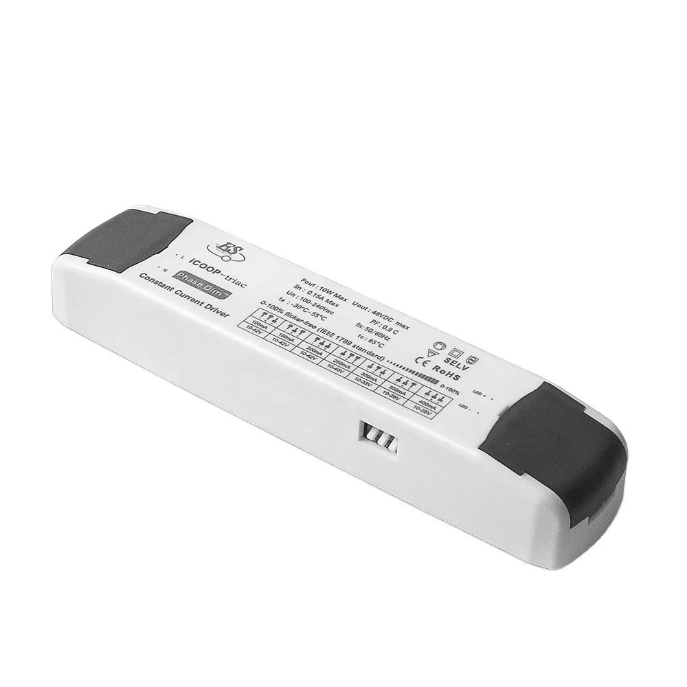 10W 10-48Vdc multiple output current 100mA 150mA 200mA 250mA 300mA 350mA 400mA Triac ELV Depth-dim adjustable LED driver