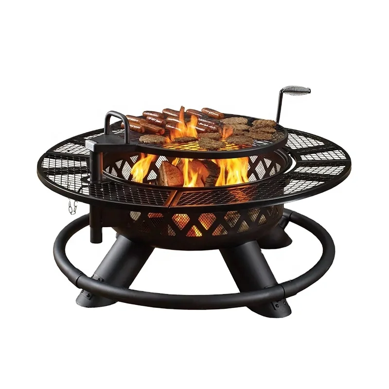 Trolley Outdoor Black Oil Drum Charcoal Garden Bbq Barrel Backyard Party Barbecue Grill
