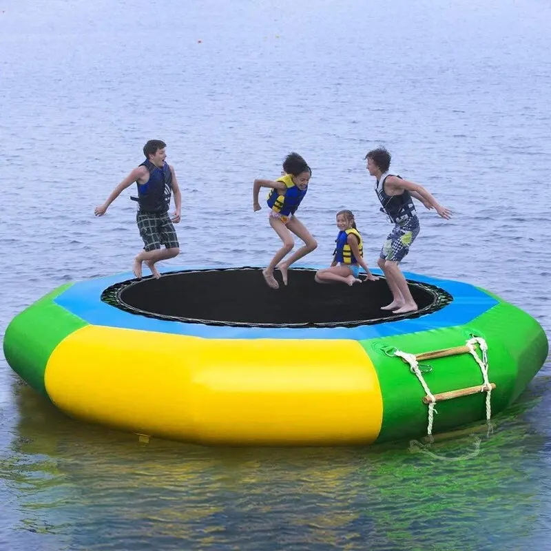 10Ft Inflatable Water Trampoline Bounce Swim Platform For Adults Water-Sports