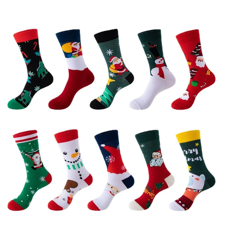 2023 new creative Christmas socks Snowman Santa Claus cartoon crew woman socks