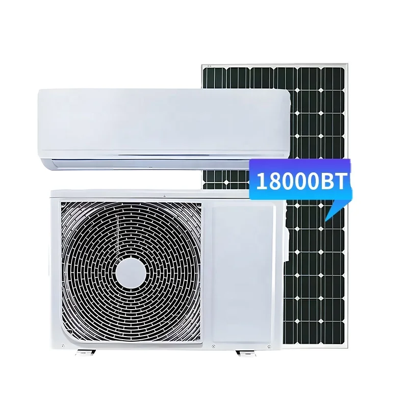 Hybrid AC/DC Solar Powered  Air Conditioner off grid DC 48V split  Solar Air Conditioner 12000 18000 24000 BTU