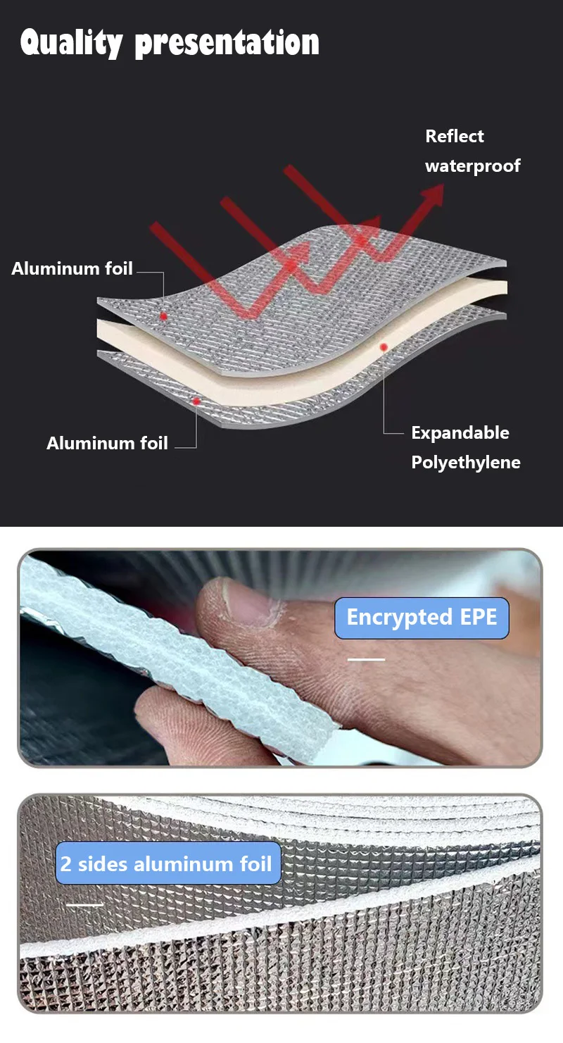Roof Insulation Film Double-sided Aluminum Pearl Cotton Sunshade Waterproof Thermal Foam