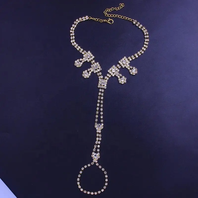 High Quality Vintage Luxury Fashion Fine Jewelry Anklet Bracelet Foot Jewelry for Woman Barefoot Diamond Anklet Toe Rings