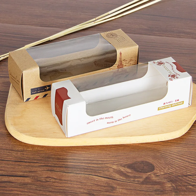 Box Bread Factory Brown Kraft Dessert Box Loaf Packaging Paper Bread Box With Clear Window