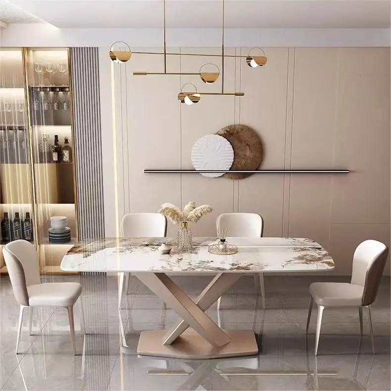 Modern light luxury fashion Italian home dining room Baylor leather dining chairs