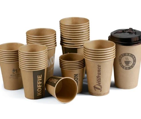 Custom drinking water eco friendly kraft paper printed coffee double wall craft paper cup