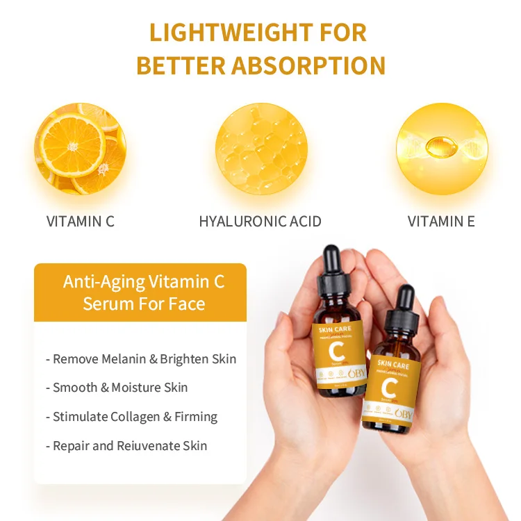 OBY Best Selling Vitamin C Serum For Face Whitening Brightening Vitamin C Serum Manufacturer Premium 20% Vitamin C Serum