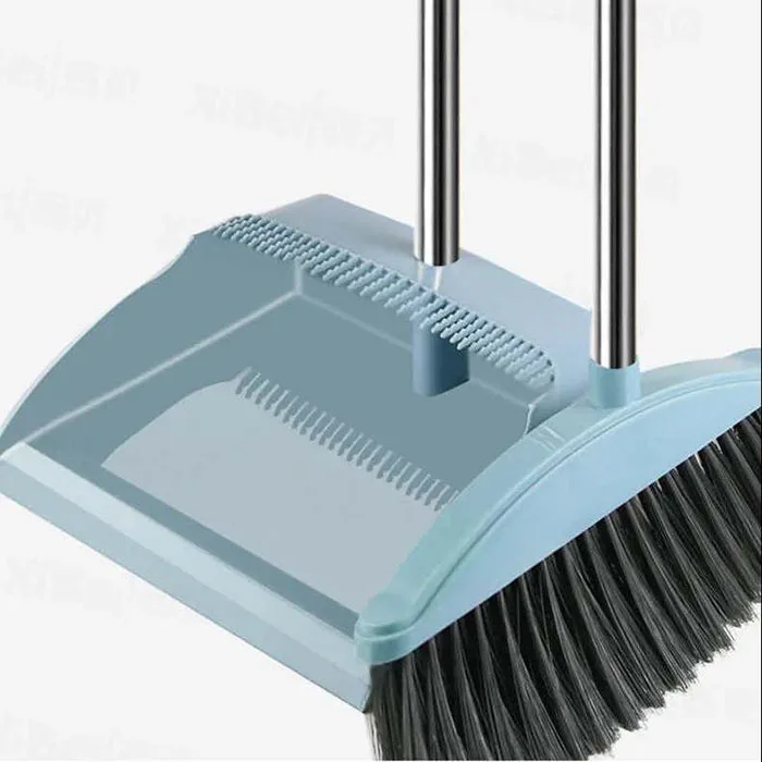 HQ050 household indoor cheap dustpan and broom set with straight ss handle