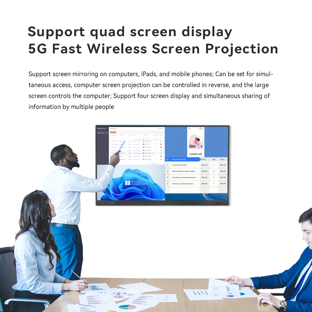 Riotouch factory OEM 65/75/86 inch touch Smart flat panel for teaching School interactive boards