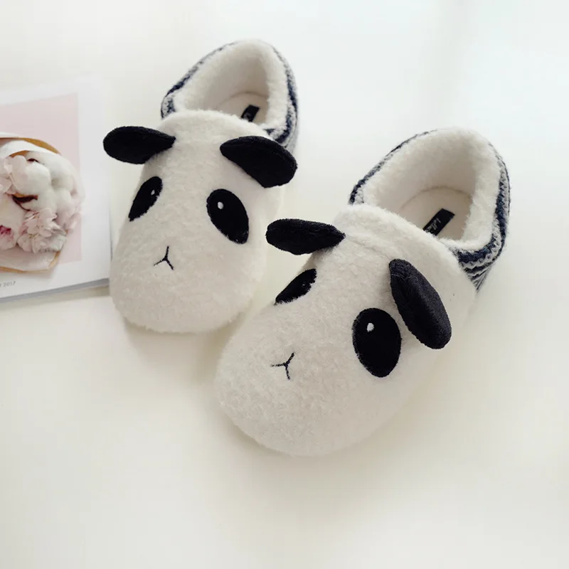 Knitted Snowflake Velvet Panda Bag Heel Cotton Shoes Winter Indoor Home Slipper Manufacturer