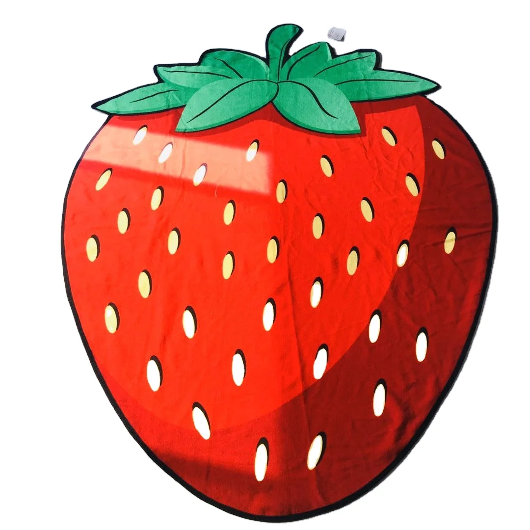 
Custom fruit style strawberry microfiber printed beach towel and bath towel for beach and bathroom 