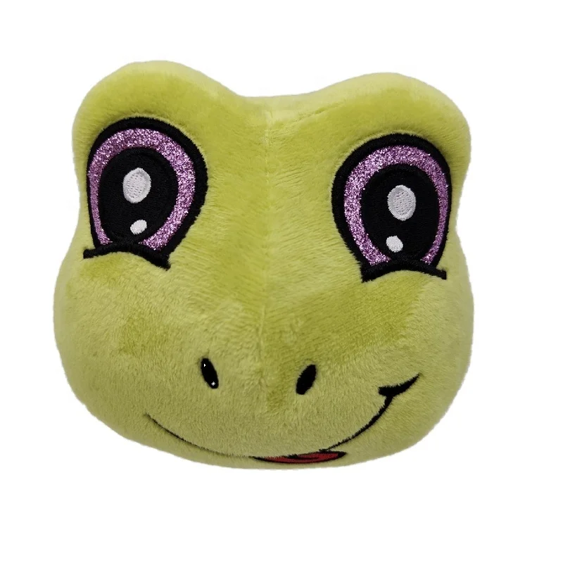 2022 new hot sale Stuffed frog head toy colorful glitter big eyes soft plush insects toys