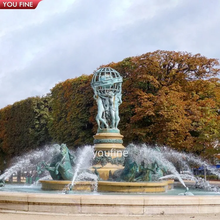 Outdoor Garden Classic Large Antique Bronze Horse Water Fountain