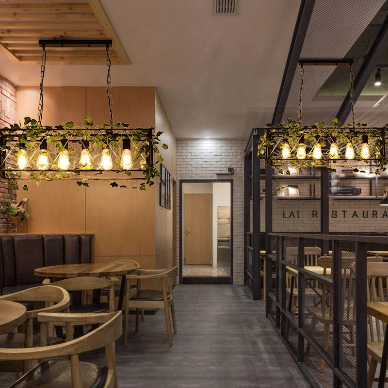 Vintage Plant Pendant Lights Bird Cage Hanging Lamp Industrial For Cafe Restaurant Bar Coffee Shop Kitchen Pendant Lamp Fixtures