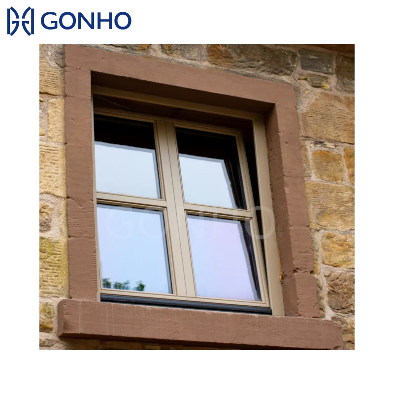 GONHO Oem Interior Windproof  Multi Locking Points Anti Theft Canada Aluminum Window Manufacturer Glass Turn And Tuilt Windows