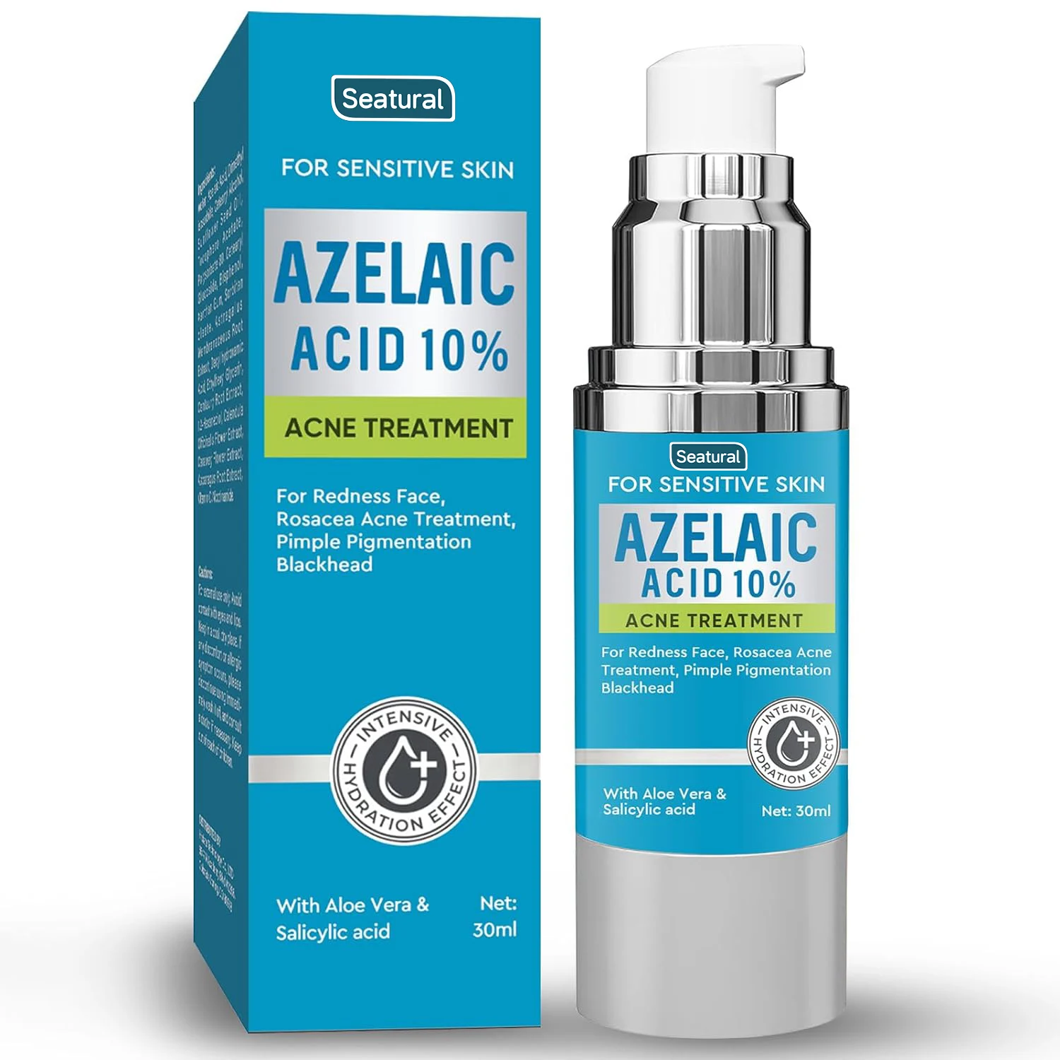 Private Label Wholesale 10% Azelaic Acid Serum with Aloe Vera & Salicylic acid for Face Acne Treatment Pimple Blackhead