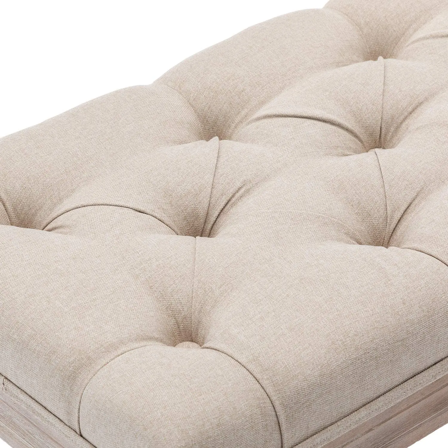 Lisung 10159 Living Room Bedroom Solid Wood Upholstered Bed Shoe  Seating Wooden Long Bench Stool Ottoman