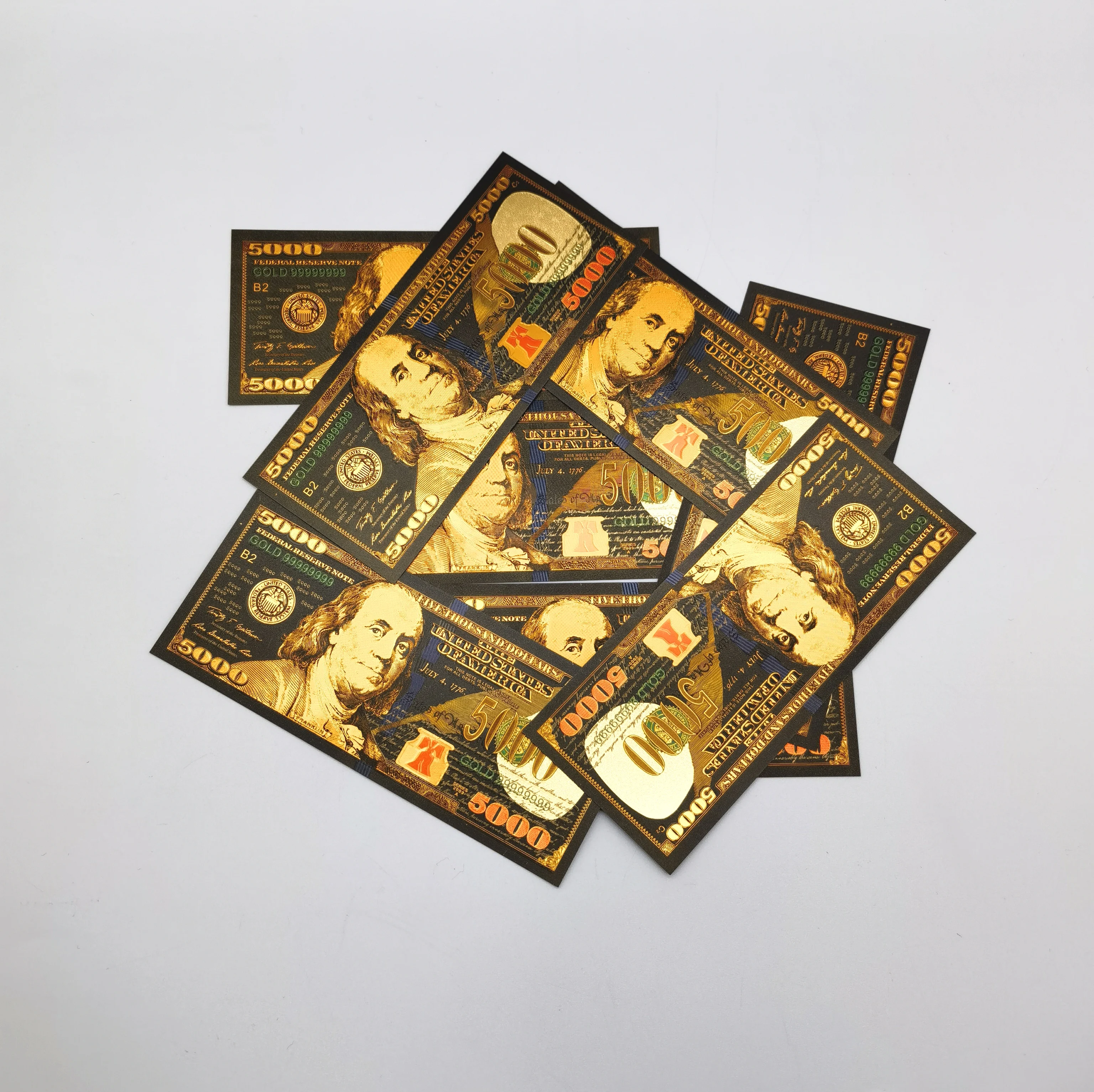 New Waterproof Black gold foil design USA dollar money 500and1000 dollar bills USD Black  banknote