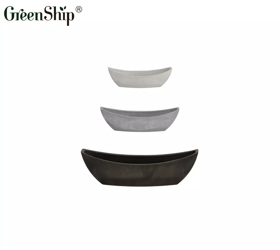 Переработанный УФ-устойчивый цветочный горшок Greenship маленький пластиковый античный декоративный для