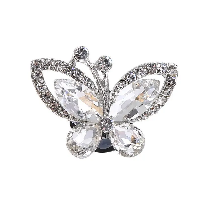 Grass Crystal butterfly Charm Luxury Bling Shoe Decorate Rhinestone Alloy Fashion Shoe Charm