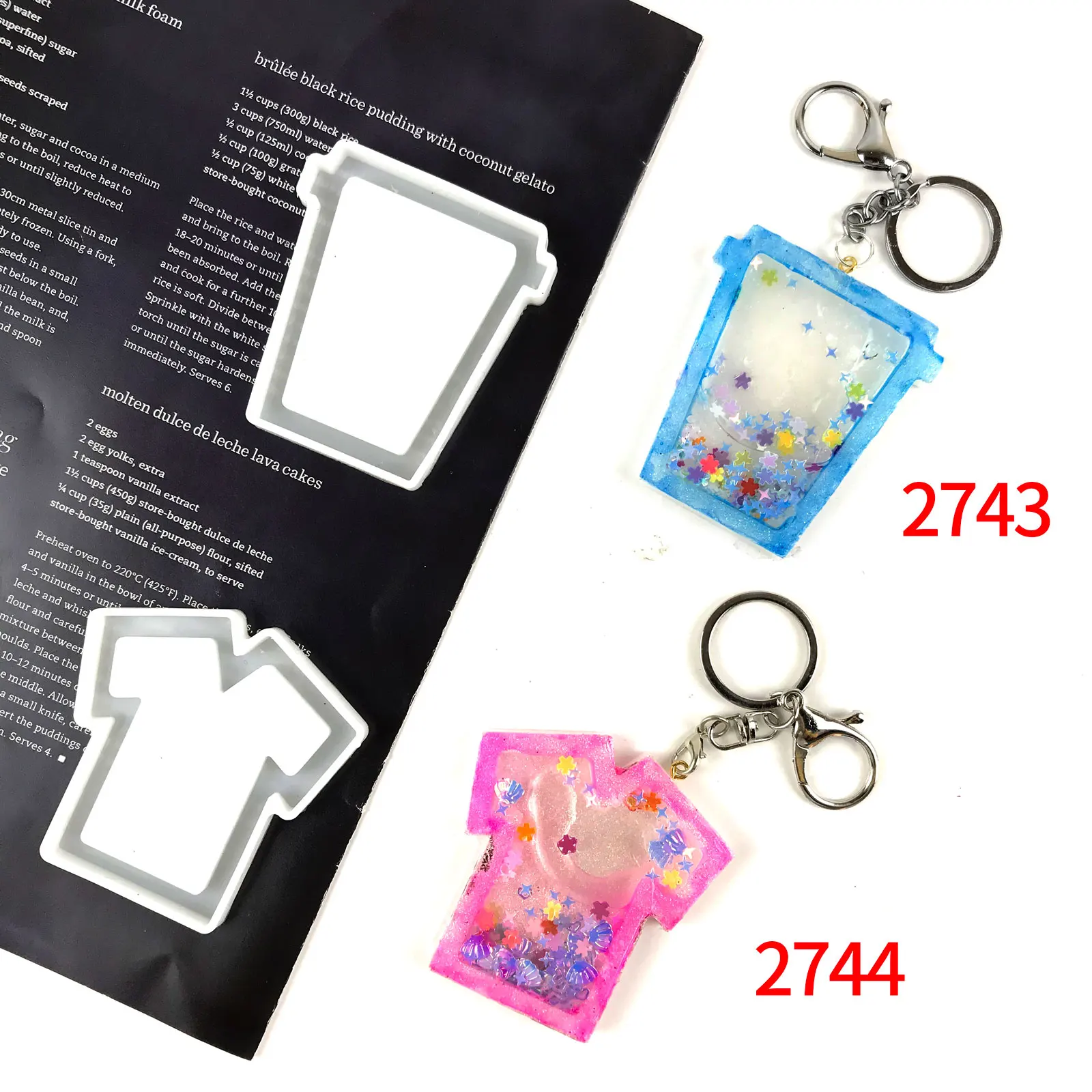 2743 2744 Coffee Cup Shaker Moulds T- Shirt Shaker Mold DIY Quicksand Resin Casting Epoxy Molds