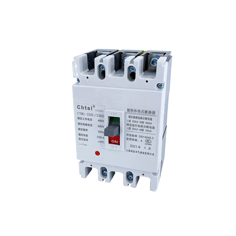 miniature moulded case circuit breaker CTM1-250L 100A to250A mccb main 200a 2p electrical earth leakage two poles