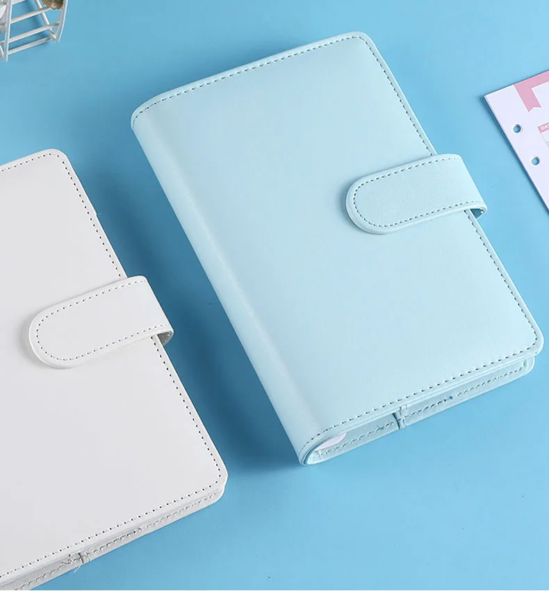 Hot Selling PU 6 Ring Binder Notebook Agenda Planner 8pcs Zipper Clear Cash Envelopes 12pcs A6 Budget Binder