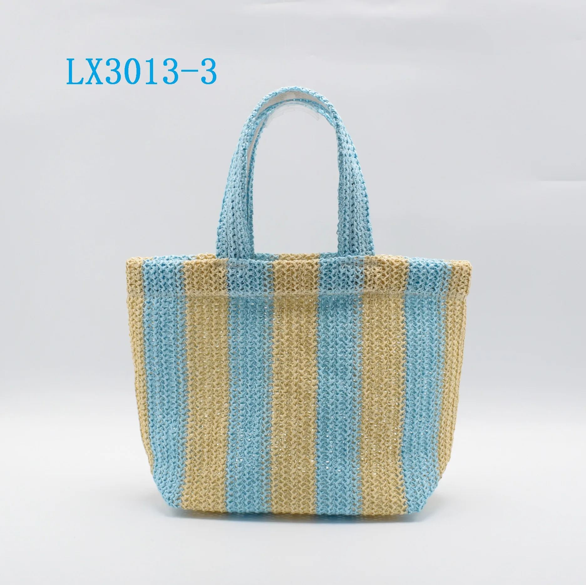 Factory vertical stripe crochet bag tote bag support color customization
