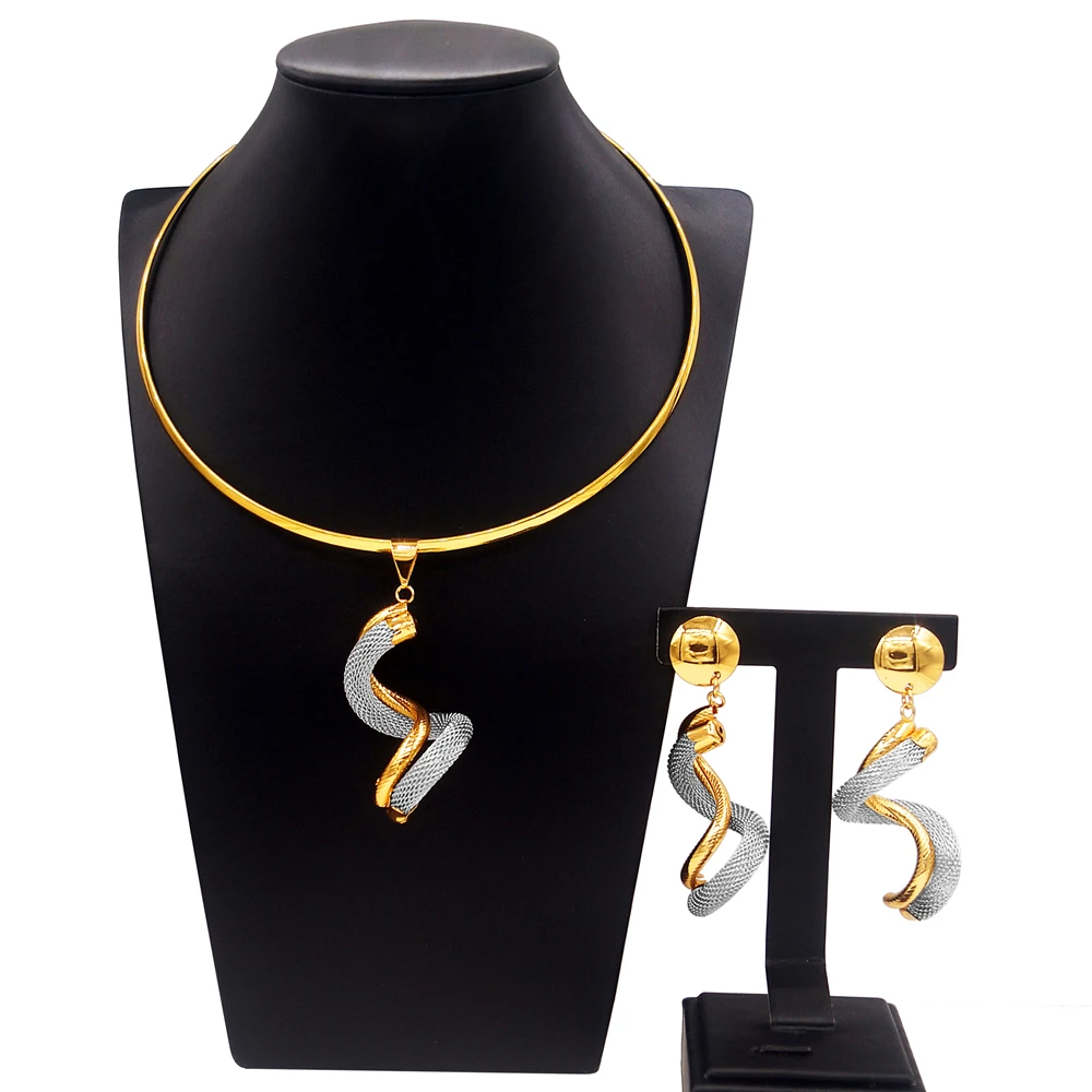 Zhuerrui Fashion Necklace African Custume Jewelry Sets New Design 24k Italian Gold Plated Women Jewelry Set N220007
