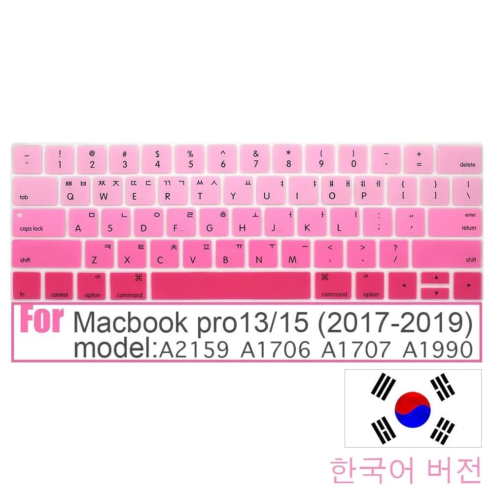 Корейский чехол для клавиатуры ноутбука Macbook pro 13/15 (2017-2019) защитная пленка