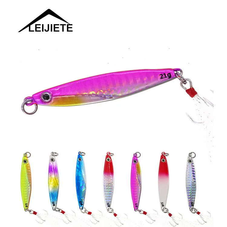 Lf011 Cheap Lead Fish Wholesale 7g 10g 14g 17g  21g 30g 40g Fishing Lure Jig Lure With Hook Metal Jig