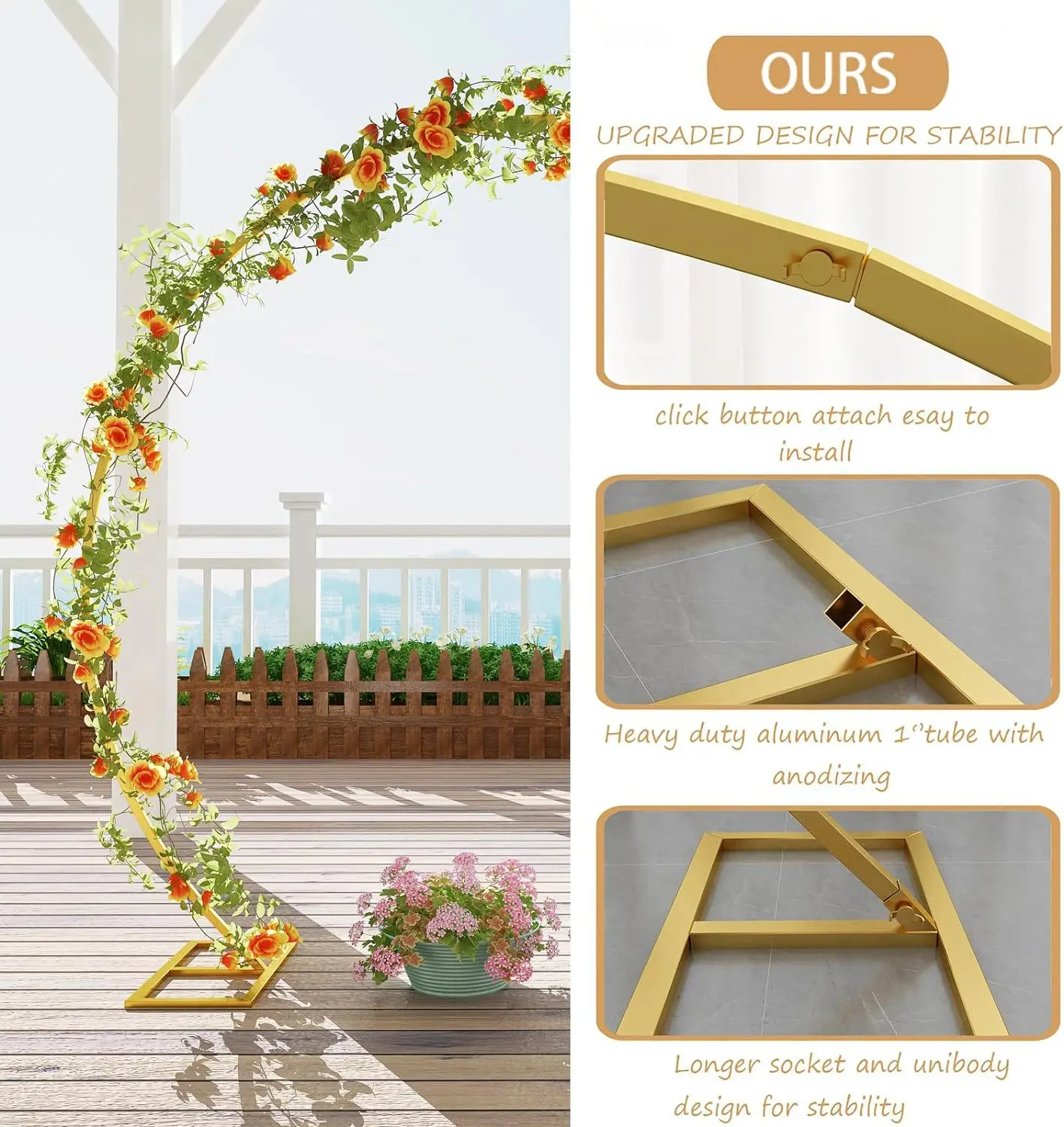 Half Moon Wedding Arch Flower Decor Blue Hydrangea Flower Arch