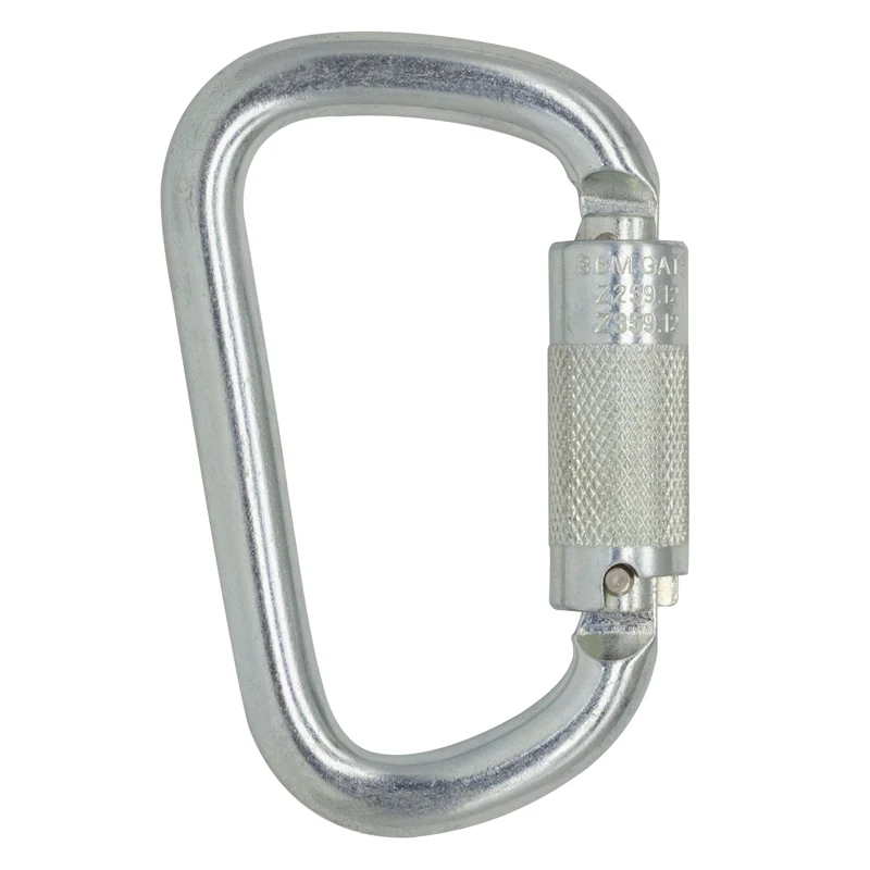 Heavy Duty 30KN Industrial safety belt Carabiner Hook Three-stage Lock Gate Steel Carabiner For Connection Fixed/Fall Arrest-JS