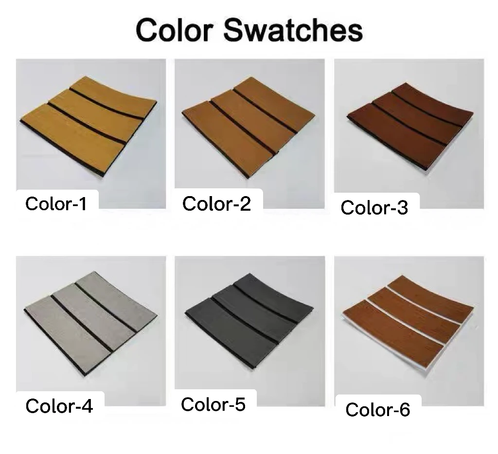 Durable EVA Foam UV Resistant Marine Deck Covering Synthetic Teak Brushed Outdoor Boat Or Yacht Flooring