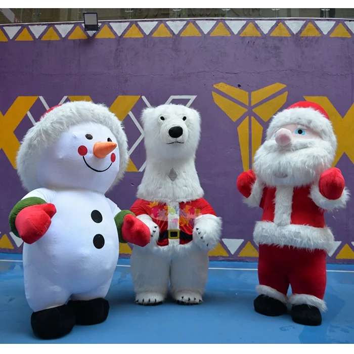 Hot sale 2m/2.6m/3m inflatable Santa Claus mascot costume for Christmas