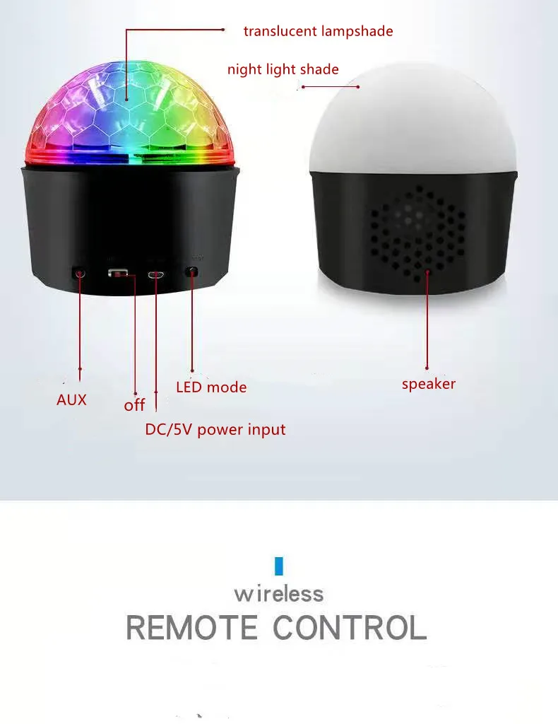 
Wireless RGB LED mini magic disco ball color lights led night light stage lighting for disco bar club ktv 